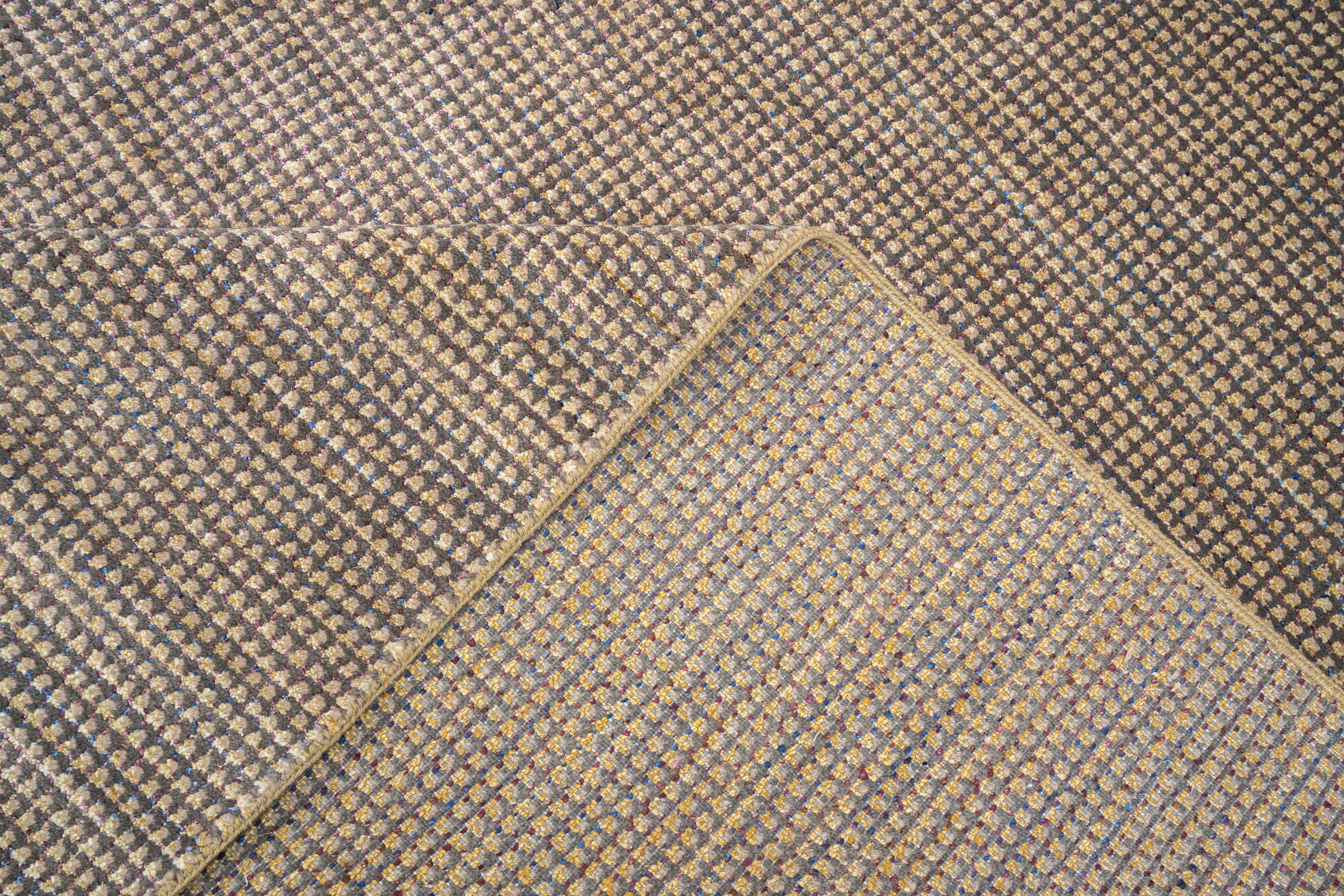 Handknotted Carpet, DIA: 15 MOD-006, Natural & Grey Mix